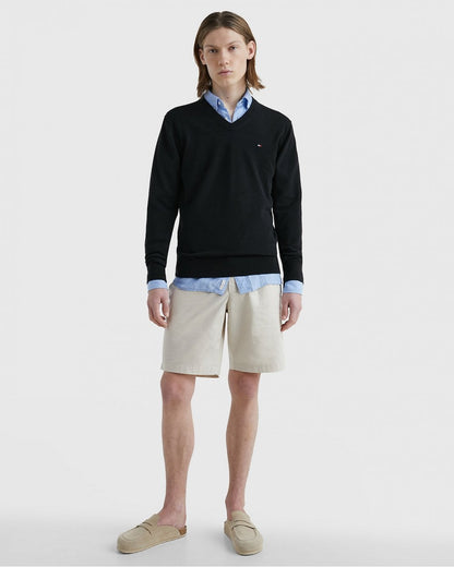 Tommy Hilfiger 1985 V-Neck Mens Sweatshirt - Black