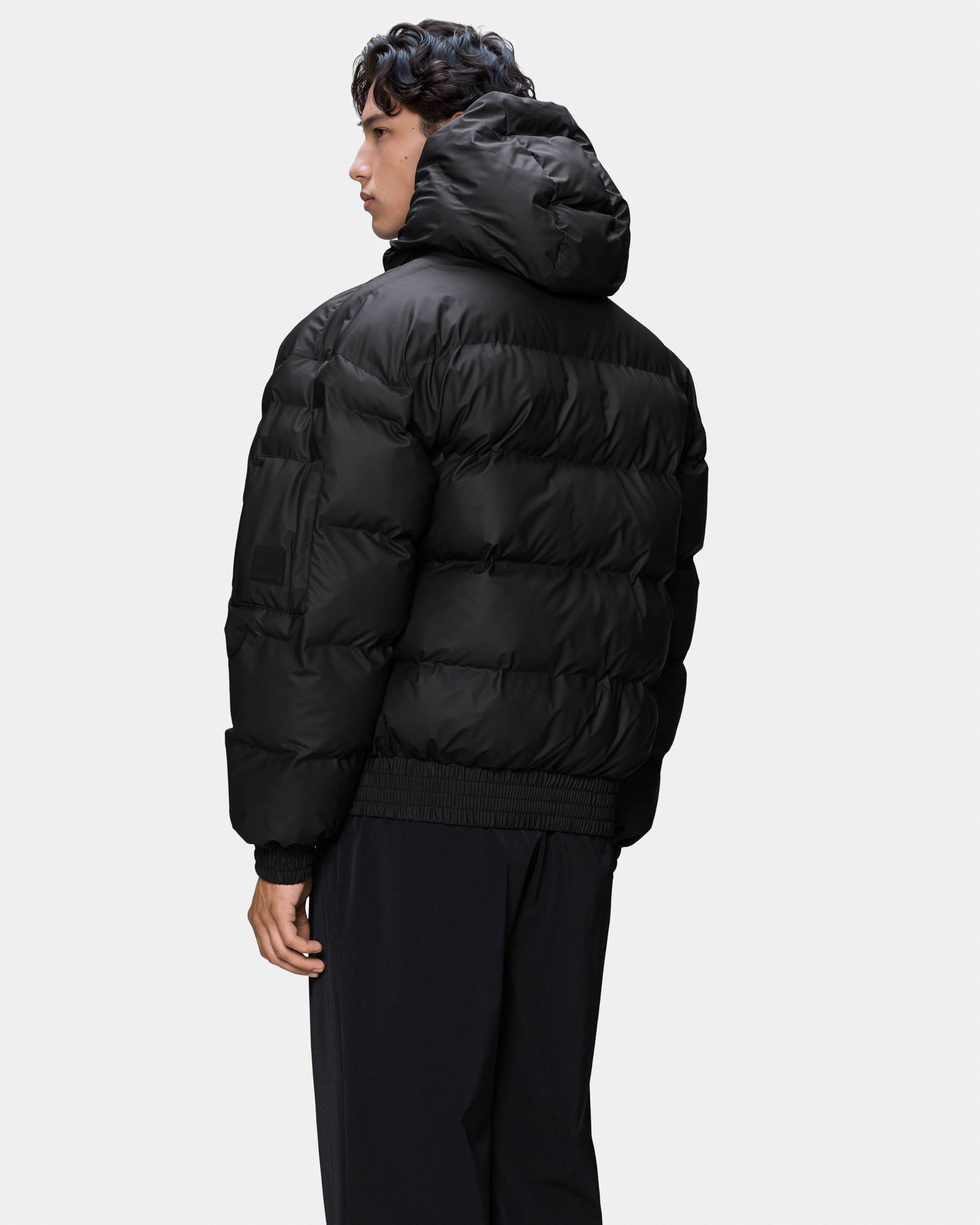 Rains Alta Bomber Puffer Jacket - 01 Black. Back.
