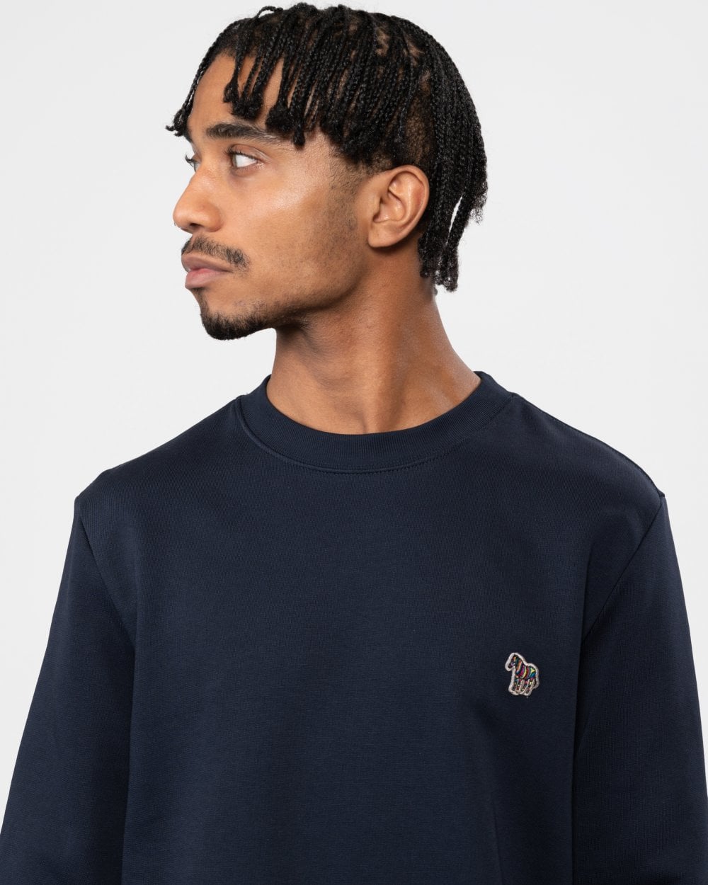 PS Paul Smith Mens Regular Fit Sports Stripe Zebra Sweatshirt - 49 Very Dark Navy