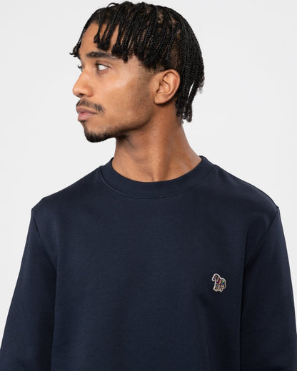PS Paul Smith Mens Regular Fit Sports Stripe Zebra Sweatshirt - 49 Very Dark Navy