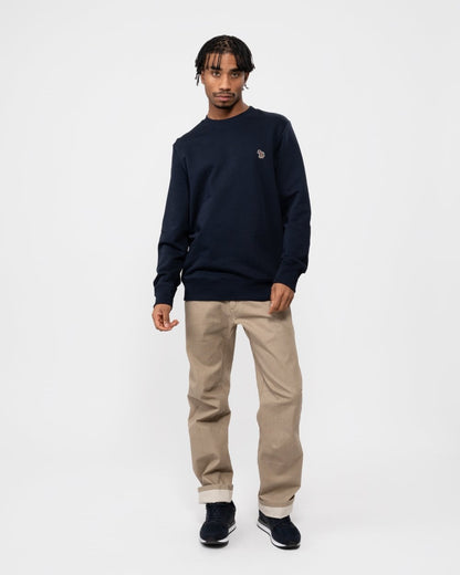 PS Paul Smith Mens Regular Fit Sports Stripe Zebra Sweatshirt - 49 Very Dark Navy