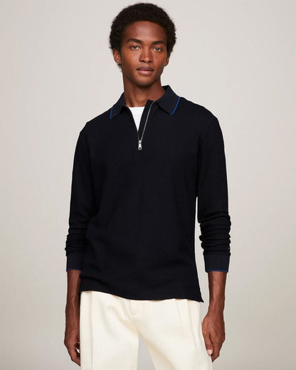 Tommy Hilfiger Tommy Hilfiger DC Structure Long Sleeve Mens Slim Polo