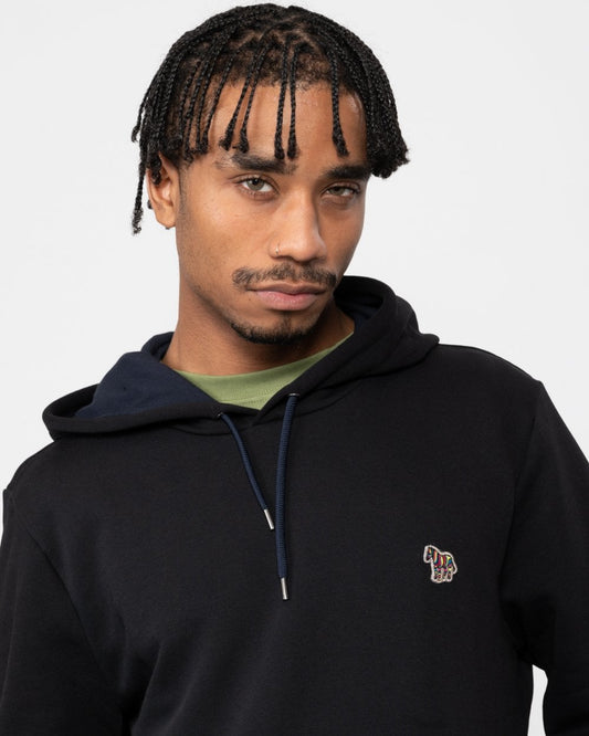 PS Paul Smith Mens Regular Fit Cotton Zebra Logo Hoodie - 79 Black