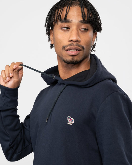 PS Paul Smith Mens Regular Fit Cotton Zebra Logo Hoodie - 49 Very Dark Navy