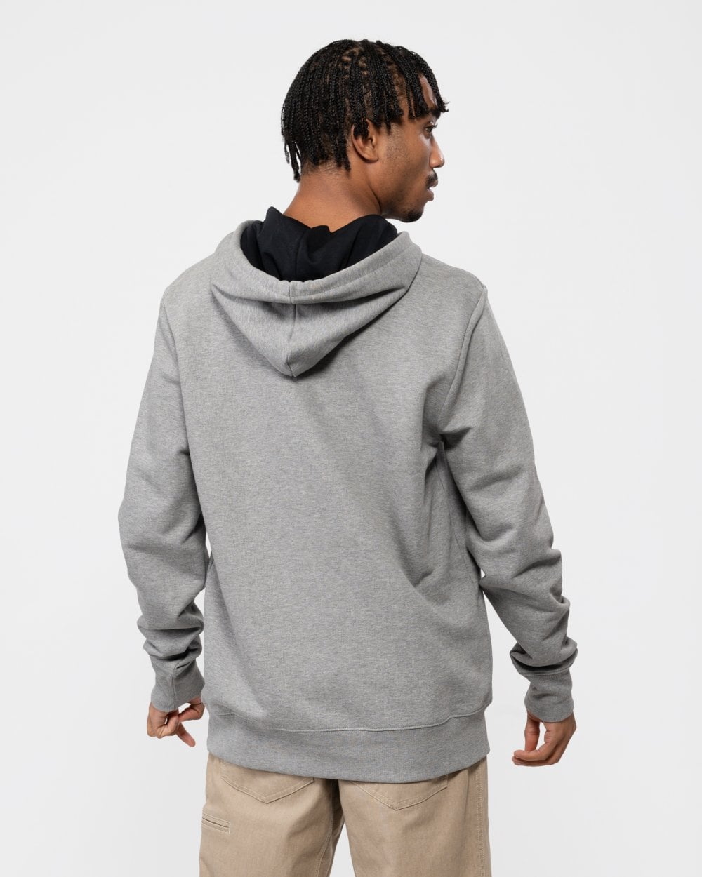 PS Paul Smith Mens Regular Fit Cotton Zebra Logo Hoodie - 72 Grey Melange