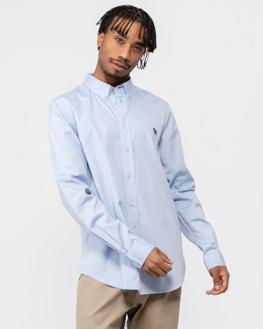 PS Paul Smith Mens Long Sleeve Tailored Button Down Zebra Badge Shirt