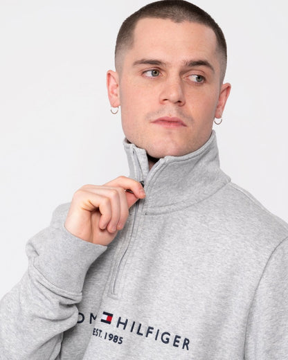 Tommy Hilfiger Tommy Logo Mockneck Mens Sweatshirt - Grey Heather