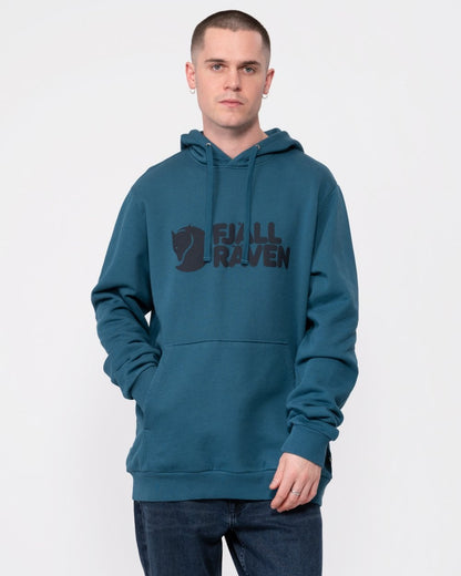 Fjallraven Logo Mens Hoodie - Deep Sea 574