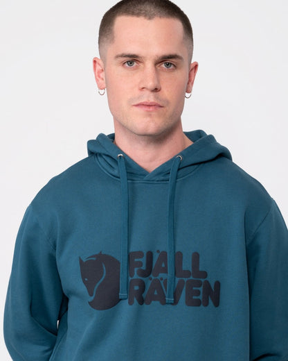 Fjallraven Logo Mens Hoodie - Deep Sea 574