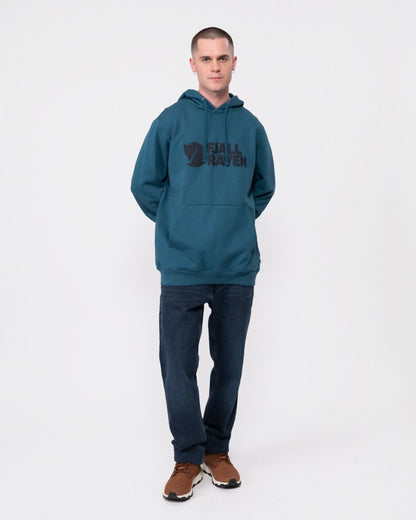 Fjallraven Logo Mens Hoodie - Deep Sea 574