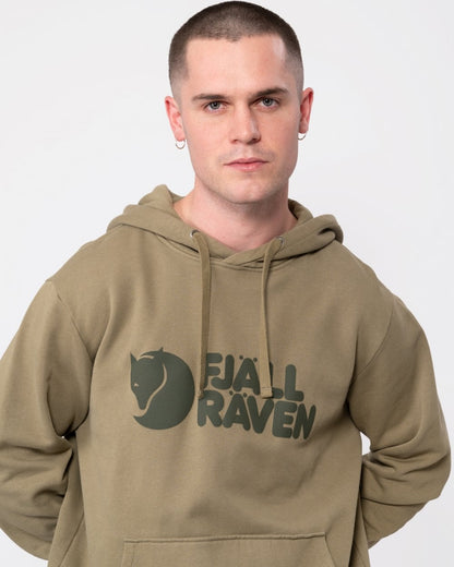 Fjallraven Logo Mens Hoodie - Light Olive 622