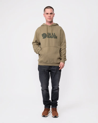 Fjallraven Logo Mens Hoodie - Light Olive 622