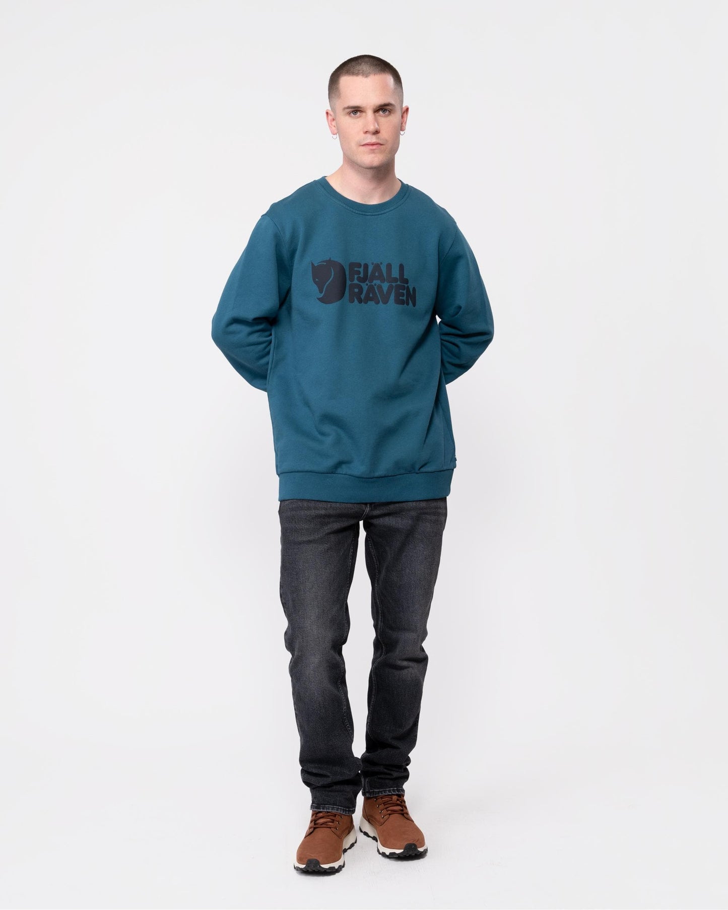 Fjallraven Logo Mens Sweatshirt - Deep Sea 574