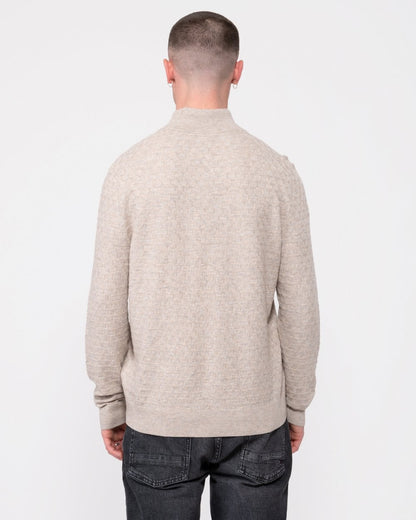 Ted Baker Kurnle Mens Long Sleeve T Knit Funnel Neck Jumper - Brown Tan