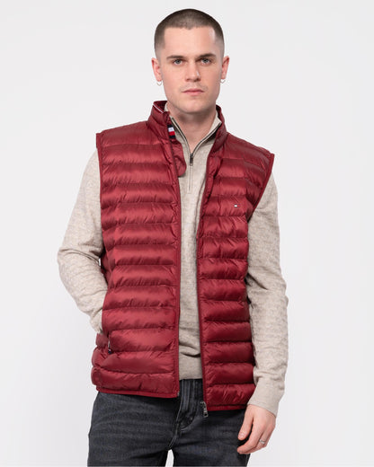 Tommy Hilfiger Core Packable Mens Circular Gilet - Rouge