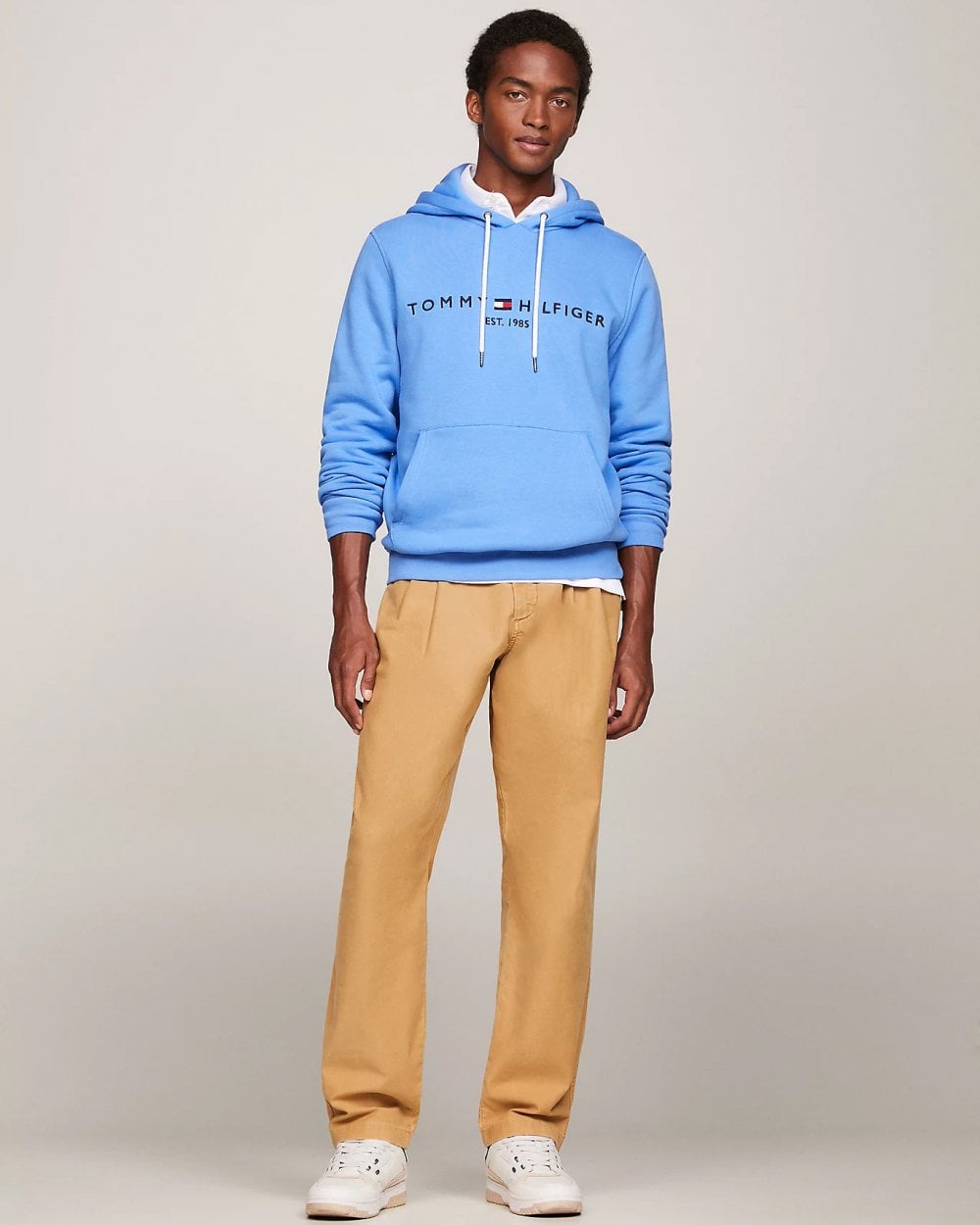 Tommy Hilfiger Tommy Logo Flex Fleece Hoodie - Blue Spell