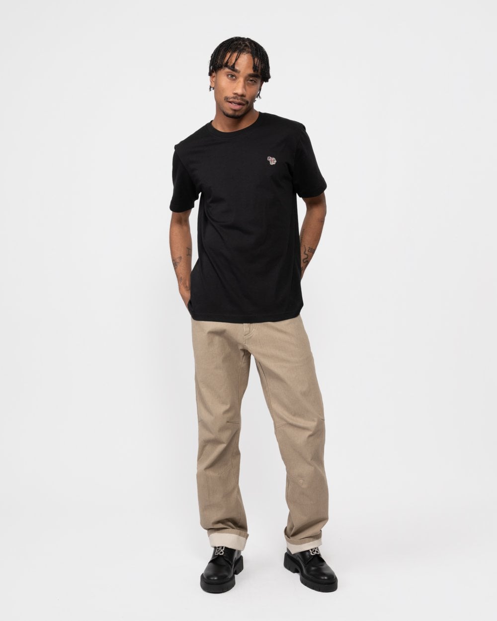 PS Paul Smith Mens Regular Fit Short Sleeve Zebra Logo T-Shirt - 79 Black