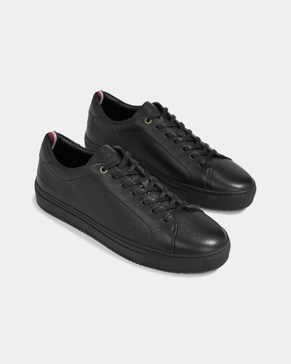 Tommy Hilfiger Premium Cupsole Mens Grained Leather Trainers