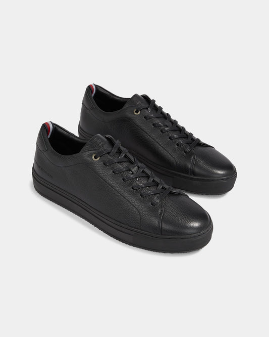 Tommy Hilfiger Premium Cupsole Mens Grained Leather Trainers