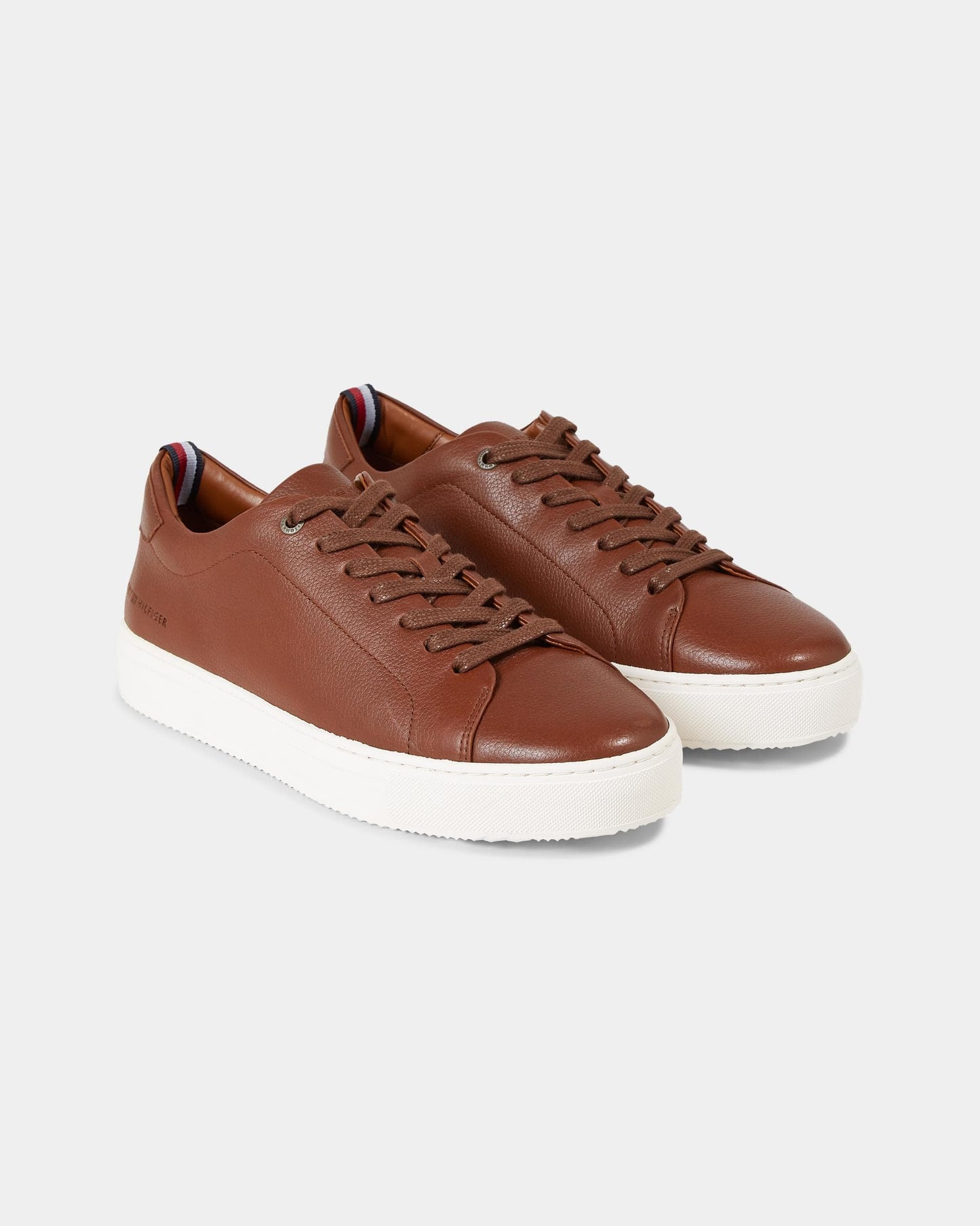 Tommy Hilfiger Premium Cupsole Mens Grained Leather Trainers