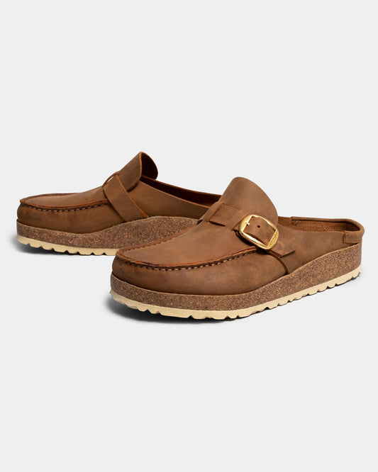 Birkenstock Buckley Oiled Leather Womens Moccasin Clogs