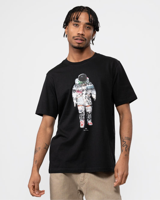 Paul Smith PS Paul Smith Mens Regular Fit Graffiti Astronaut Print T-Shirt
