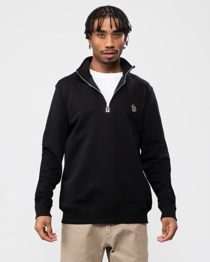 PS Paul Smith Mens Long Sleeve Regular Fit Half Zip Zebra Logo Sweatshirt