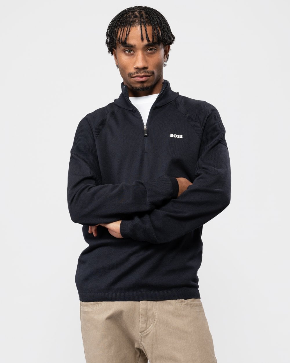 BOSS Green Perform-X Quarter Zip Mens Jumper