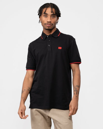 HUGO Deresino232 Mens Tipped Polo Shirt With Logo Label