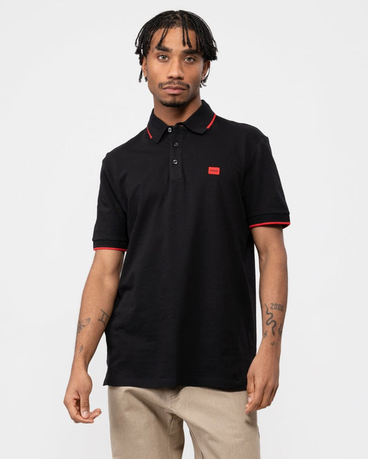 HUGO Deresino232 Mens Tipped Polo Shirt With Logo Label