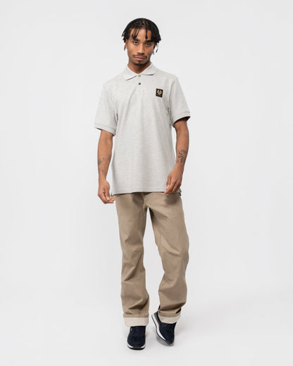 Belstaff Short Sleeved Mens Polo - Old Silver Heather