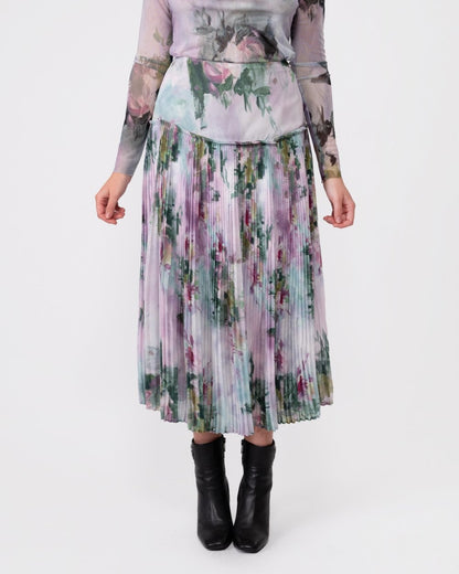 Ted Baker Meliya Womens Printed Pleated Skirt