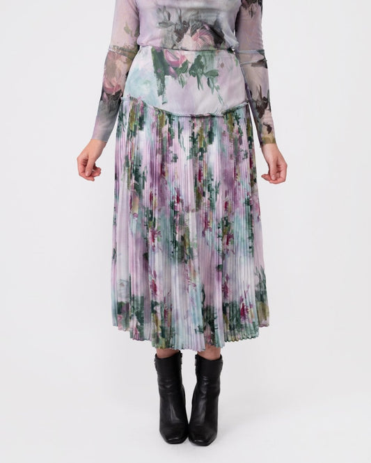 Ted Baker Meliya Womens Printed Pleated Skirt