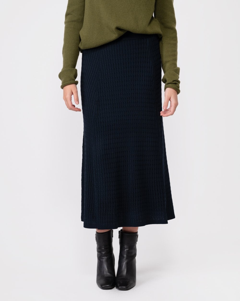 Tommy Hilfiger Micro Cable Womens Flared Skirt