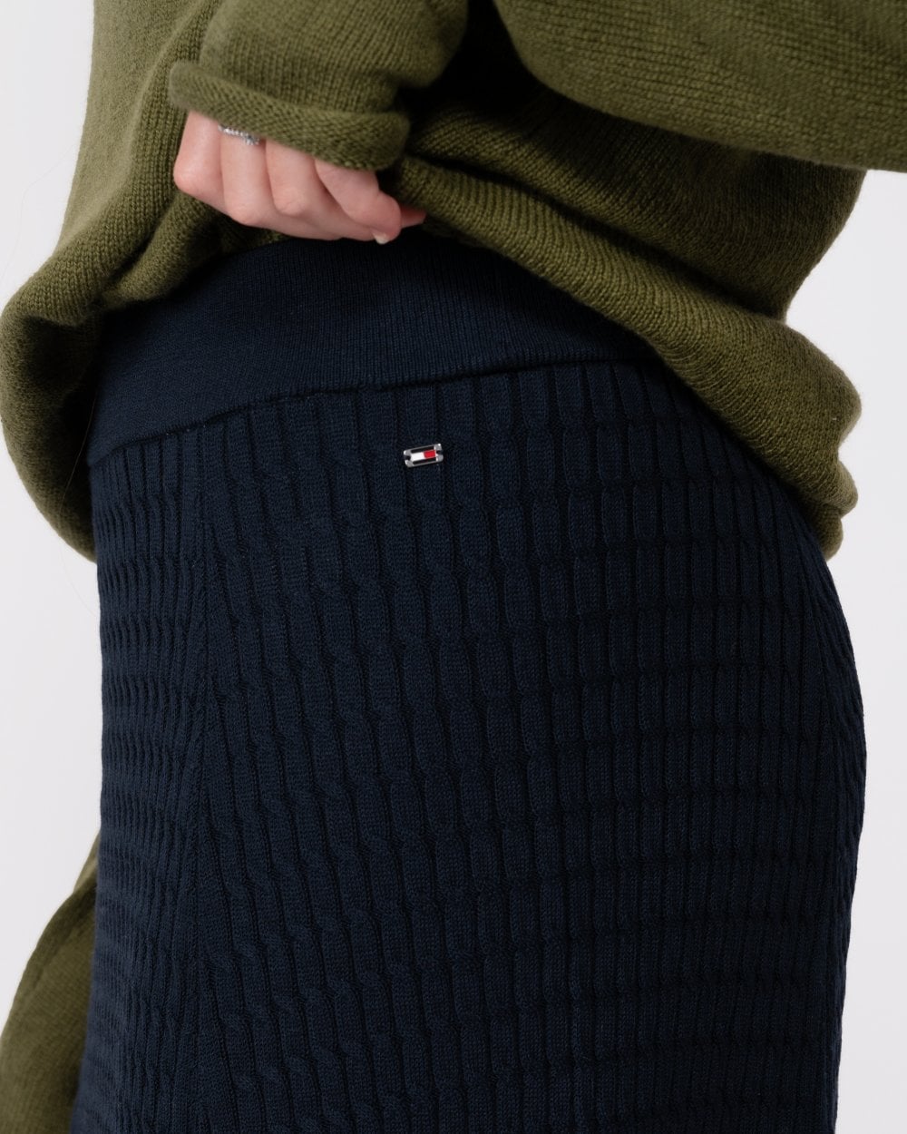 Tommy Hilfiger Micro Cable Womens Flared Skirt