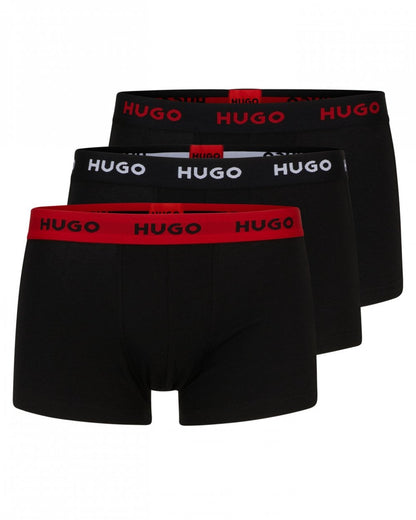HUGO Triple Pack Mens Contrast Waistband Trunks