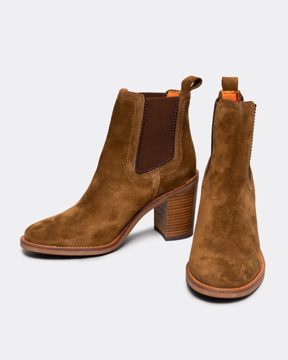 Penelope Chilvers Paloma Suede Womens Heeled Chelsea Boots - 223 Peat