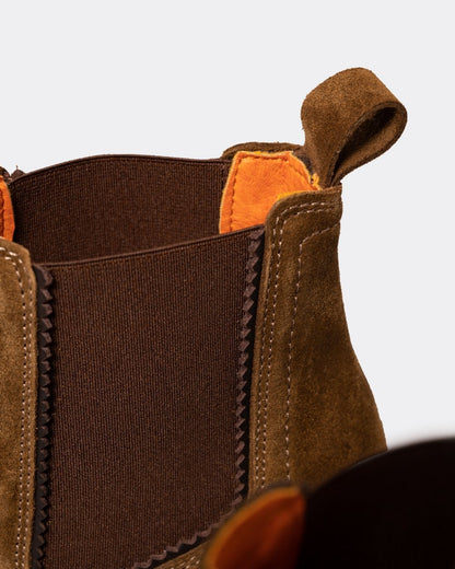 Penelope Chilvers Paloma Suede Womens Heeled Chelsea Boots - 223 Peat