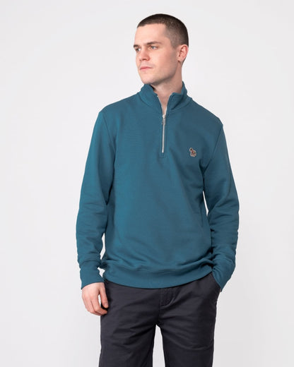 PS Paul Smith Mens Reg Fit Half Zip Zebra Logo Sweatshirt