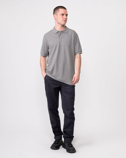 PS Paul Smith Mens Regular Fit Cotton-Piqué Zebra Logo Polo Shirt - 72 Grey Melange