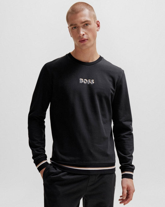 BOSS Orange BOSS Orange Iconic Mens Cotton-Terry Sweatshirt with Logo in Signature Colours
