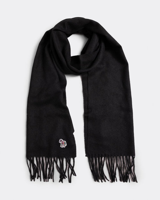 Paul Smith Mens Zebra Patch Wool Scarf