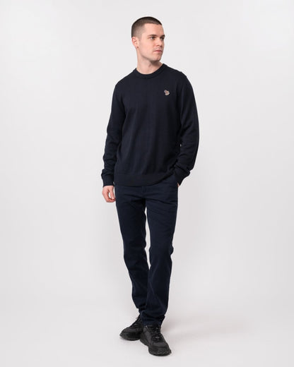 PS Paul Smith Mens Crew Neck Zebra Badge Jumper - 49 Very Dark Navy