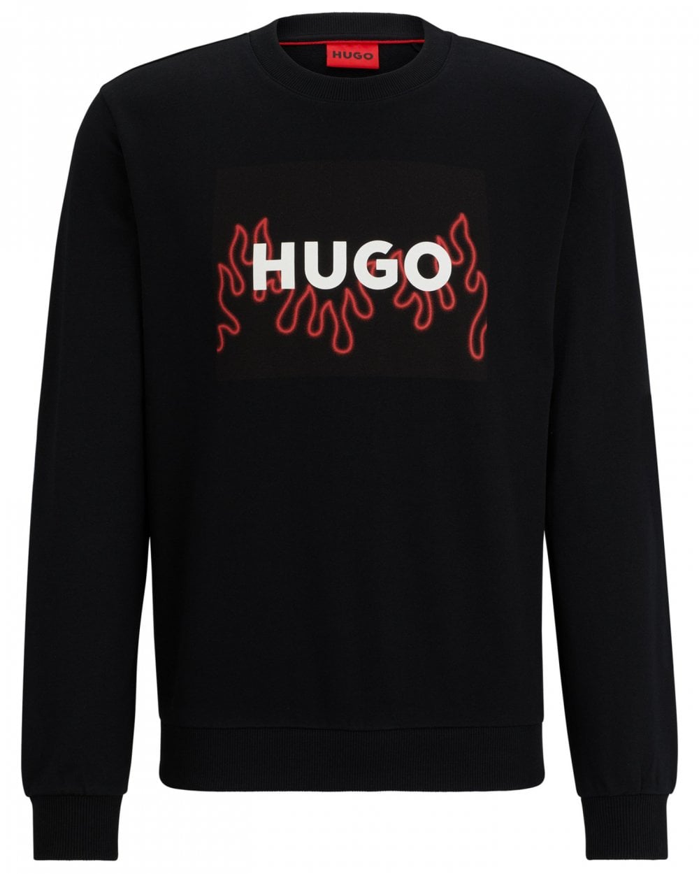 HUGO HUGO Duragol Mens Flame Print Graphic Logo Sweatshirt