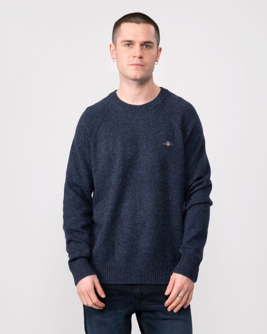 GANT GANT Mens Bicolored Raglan Crew Neck Jumper