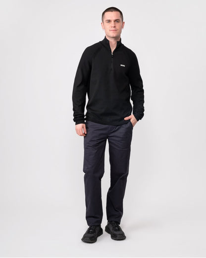 BOSS Green Perform-X Quarter Zip Mens Jumper - Black 001