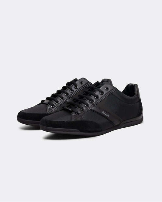 BOSS Orange Saturn Mens Low Profile Mixed Material Trainers With Suede and Faux Leather NOS