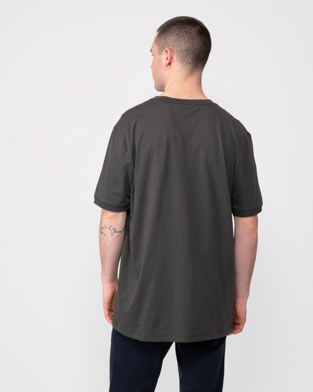 HUGO Diragolino212 Label Logo Mens T-Shirt - Dark Grey 023
