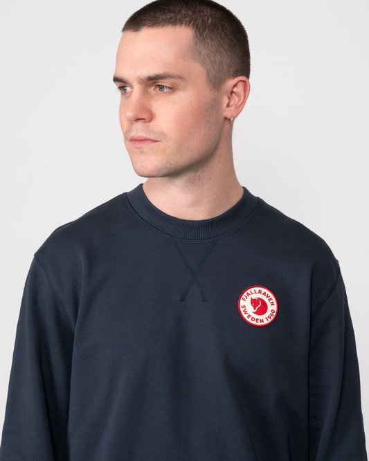 Fjallraven 1960 Logo Badge Mens Sweatshirt - Dark Navy 555