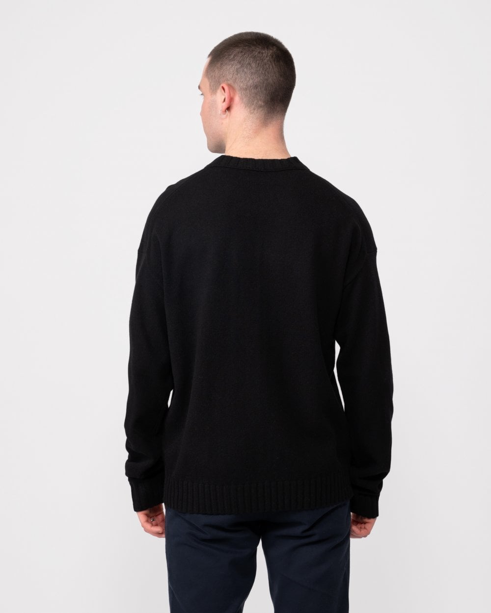 HUGO San Cassio Mens Stacked Logo Sweater - Black 001